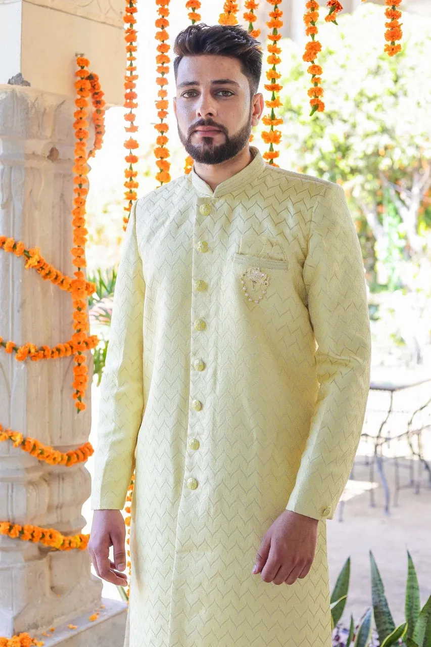 Light Yellow Semi Indo-Western Suit.
