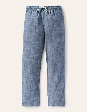 Lightweight Pull-on Trousers-Chambray Blue