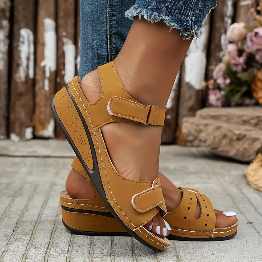 LOOP ANKLE STRAP WEDGE SPORT SANDALS