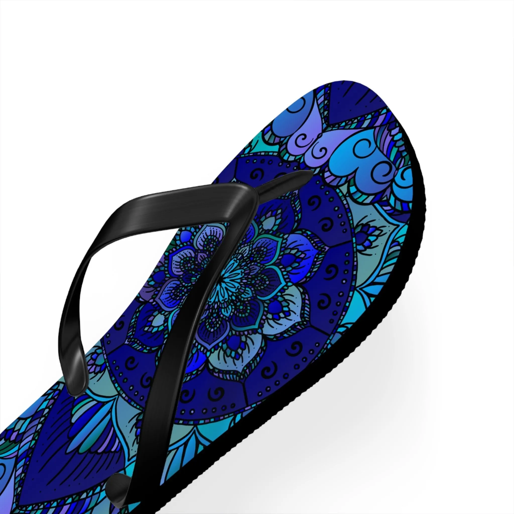 Mandala Boho Flip Flops - Blue/Purple/Teal