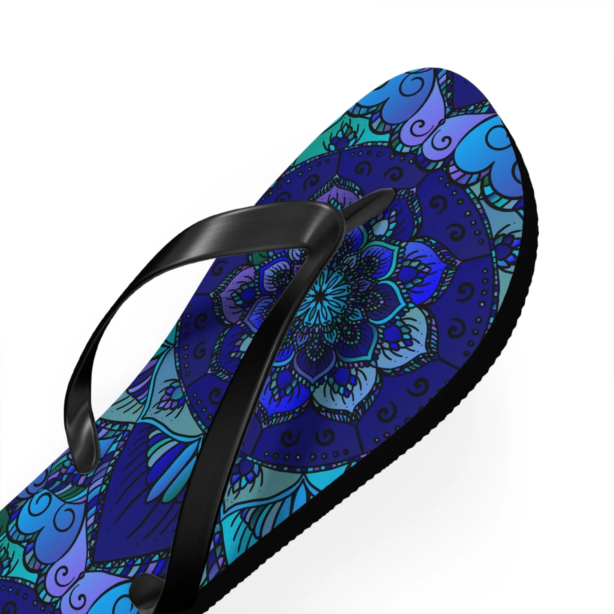 Mandala Boho Flip Flops - Blue/Purple/Teal