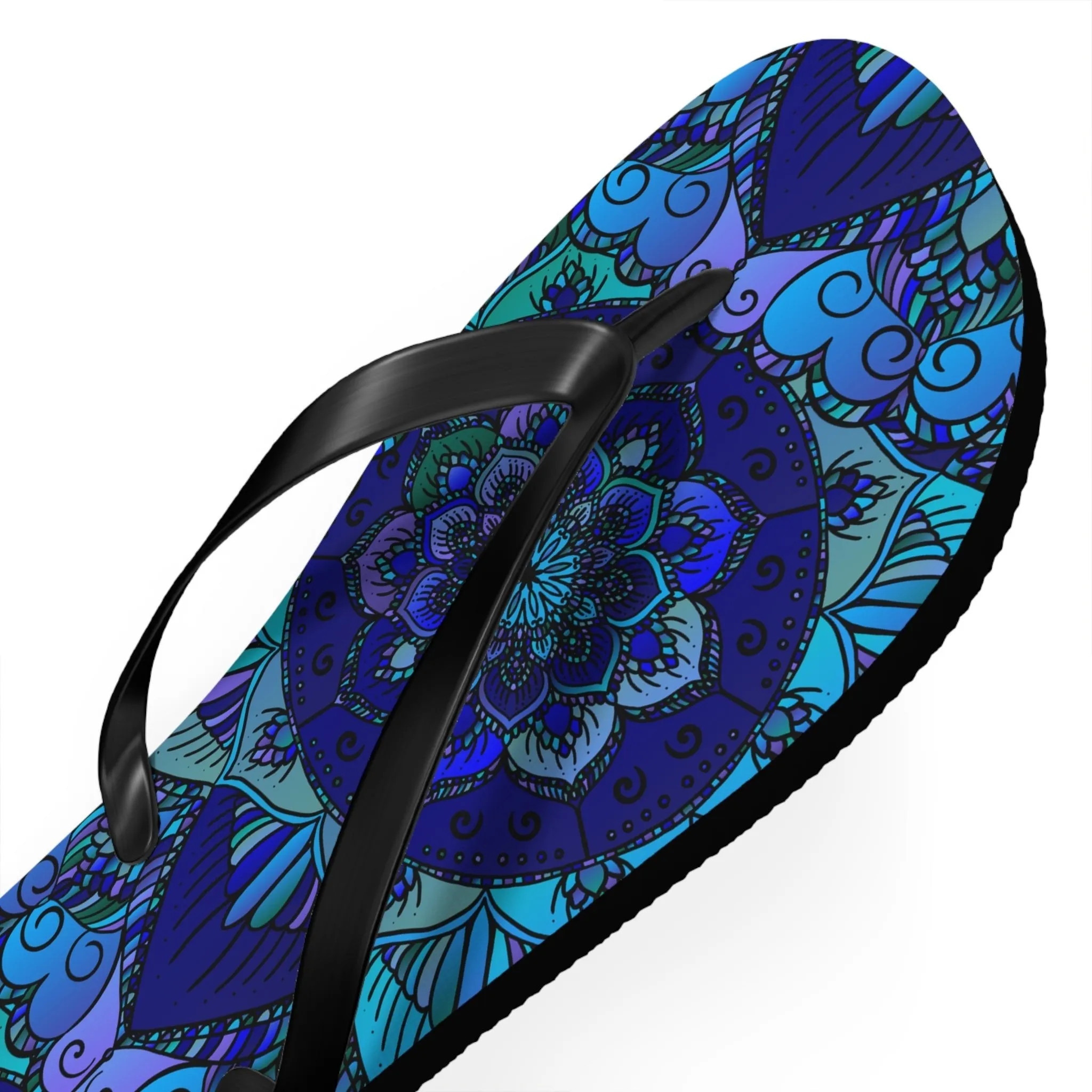 Mandala Boho Flip Flops - Blue/Purple/Teal