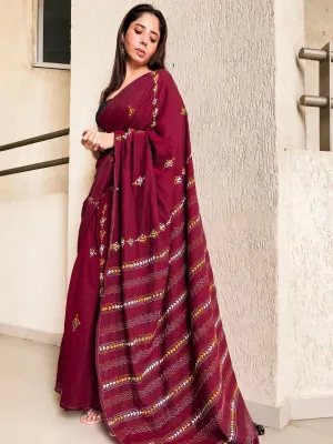 Maroon Kantha