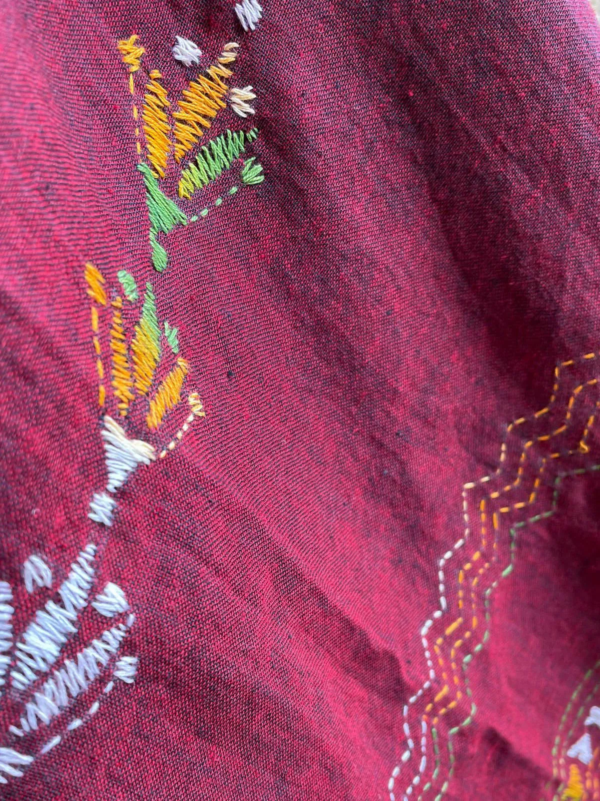 Maroon Kantha
