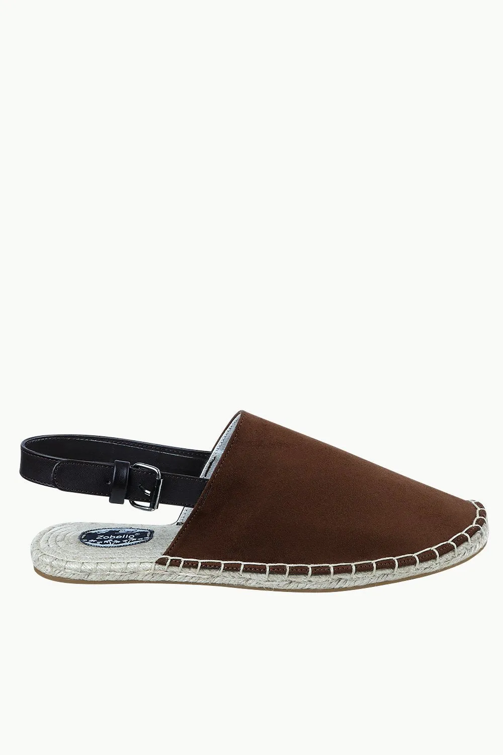 Mens Brown Faux Suede Strap Sandals