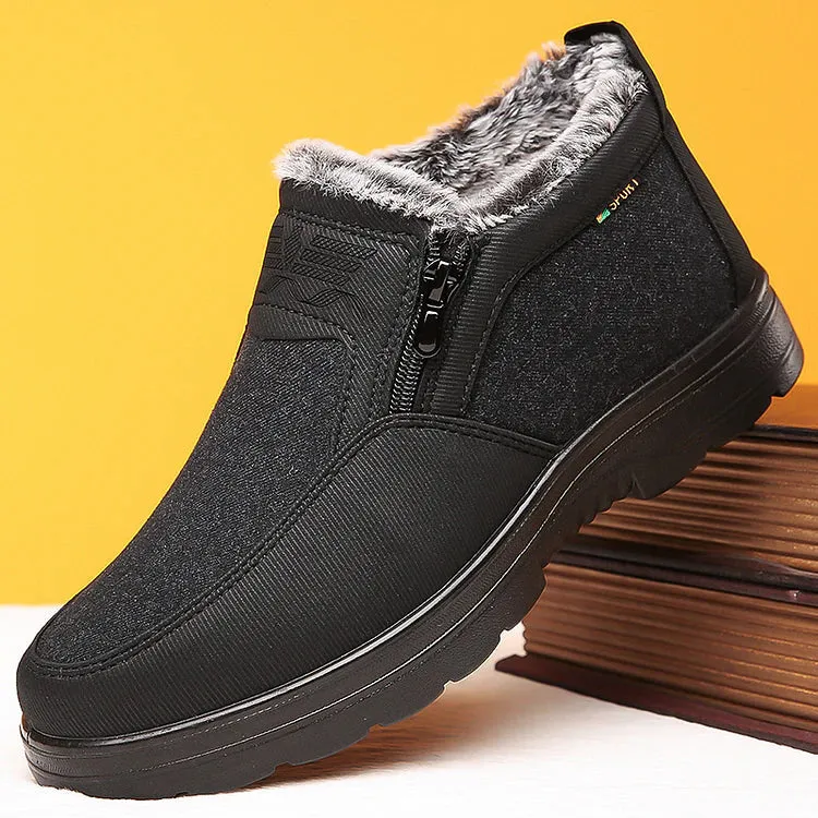 Men's Orthopedic Warm Snow Boots Waterproof Non-Slip Winter Fleece Shoes