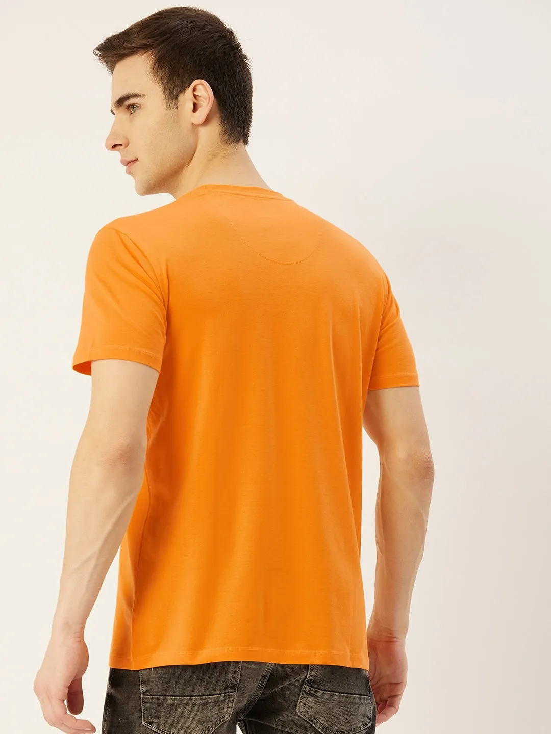Mens Premium Cotton Lycra Half Sleeve Crew Neck T-Shirts