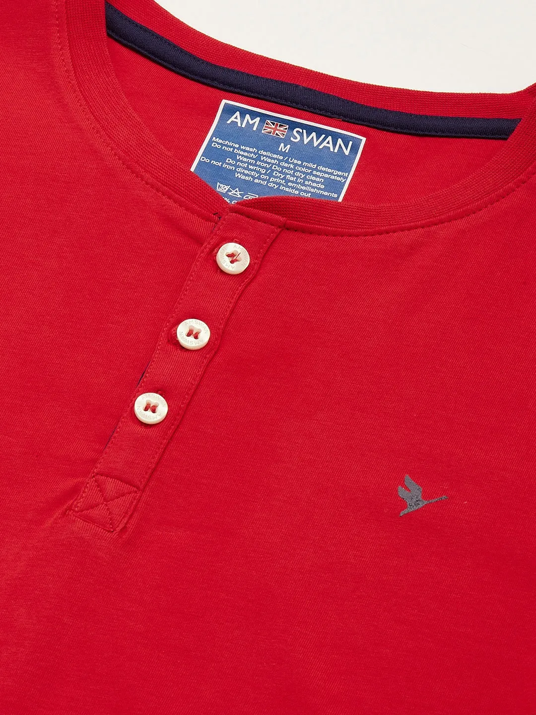 Mens Premium Cotton Lycra Henley Half Sleeve Crew Neck T-Shirts