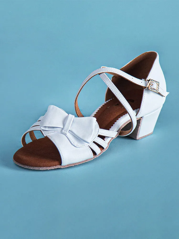 Microfiber PU Soft Sole Latin Dance Shoes for Beginners White Dance Shoes