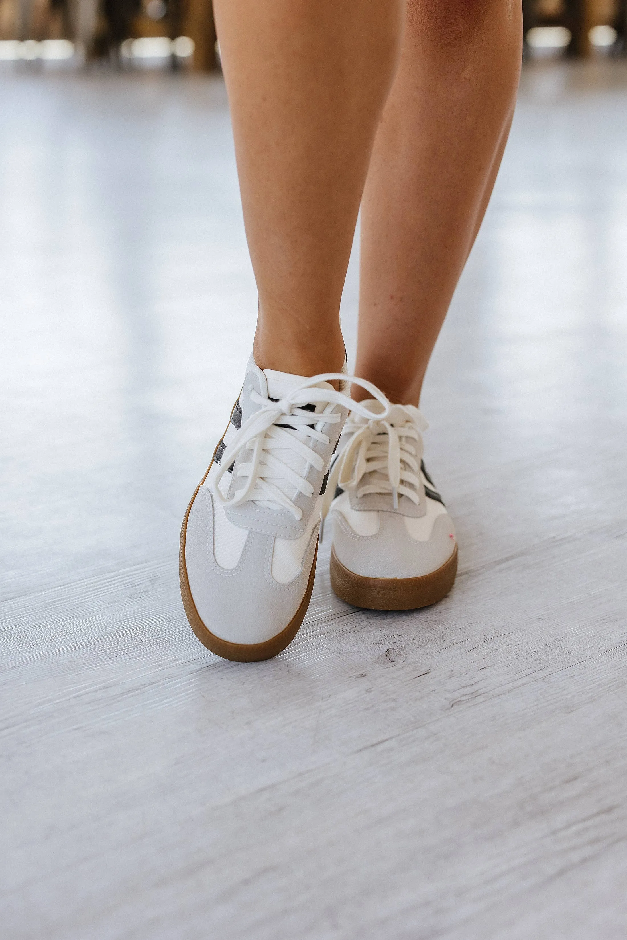 Ness Striped Lace Up Flat Sneakers