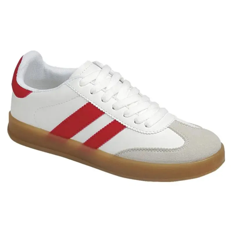 Ness Striped Lace Up Flat Sneakers