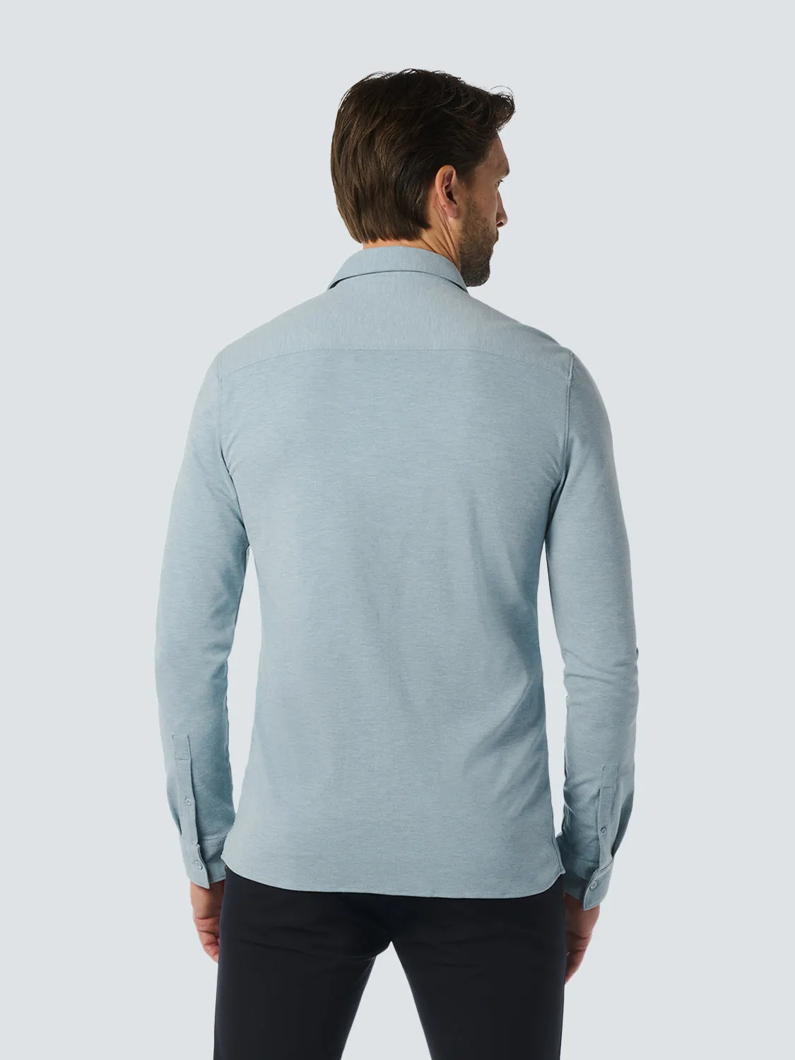 No Excess Long Sleeve Shirt:  Jersey Melange - Cloud