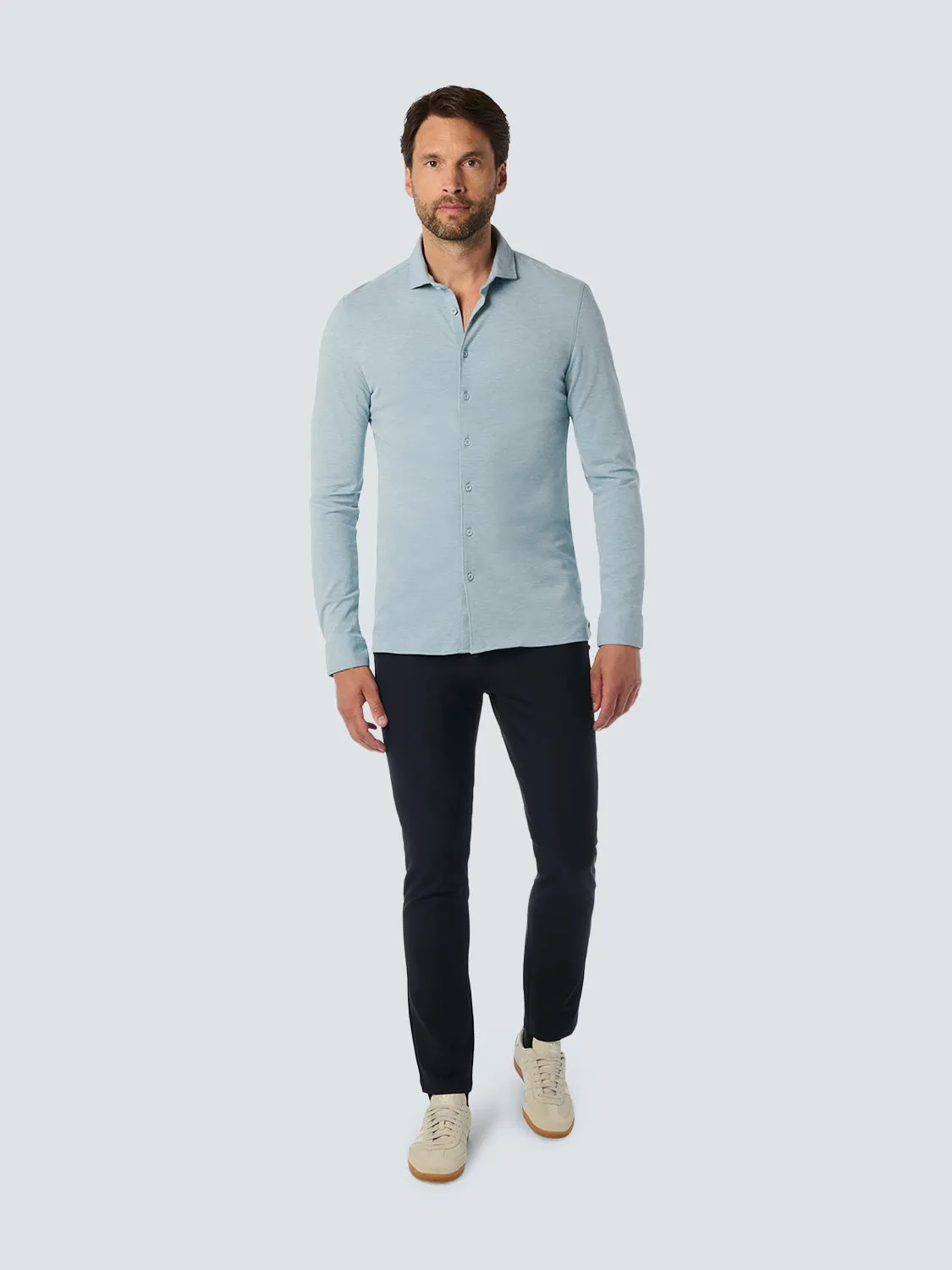 No Excess Long Sleeve Shirt:  Jersey Melange - Cloud