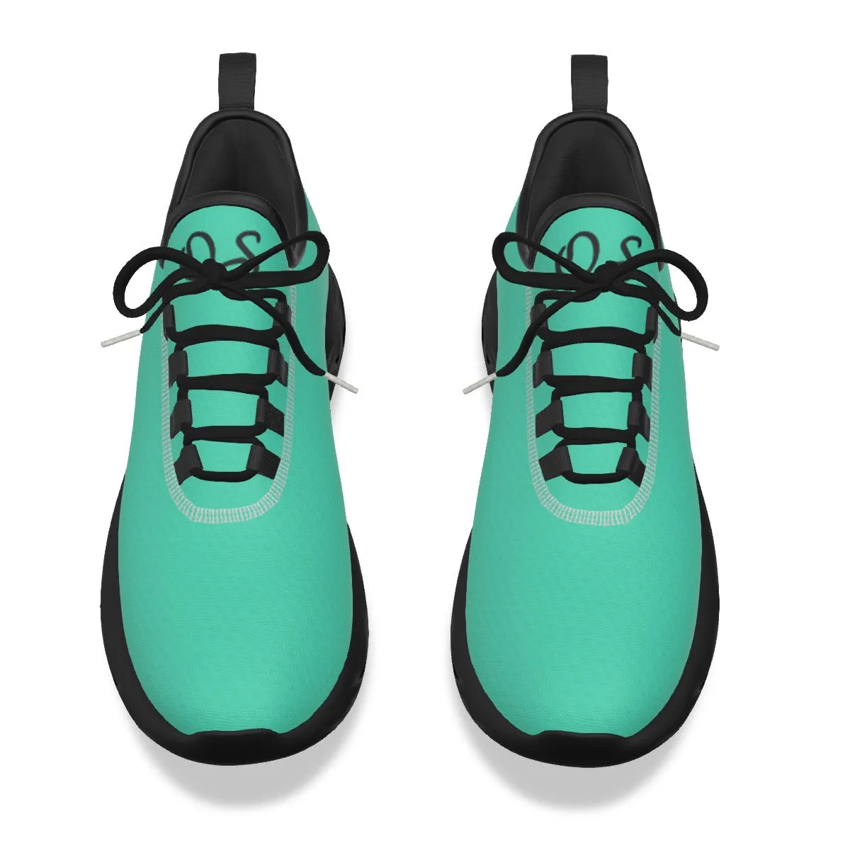 Officially Sexy Turquoise Green Women's Light Sports Shoes With Black Logos