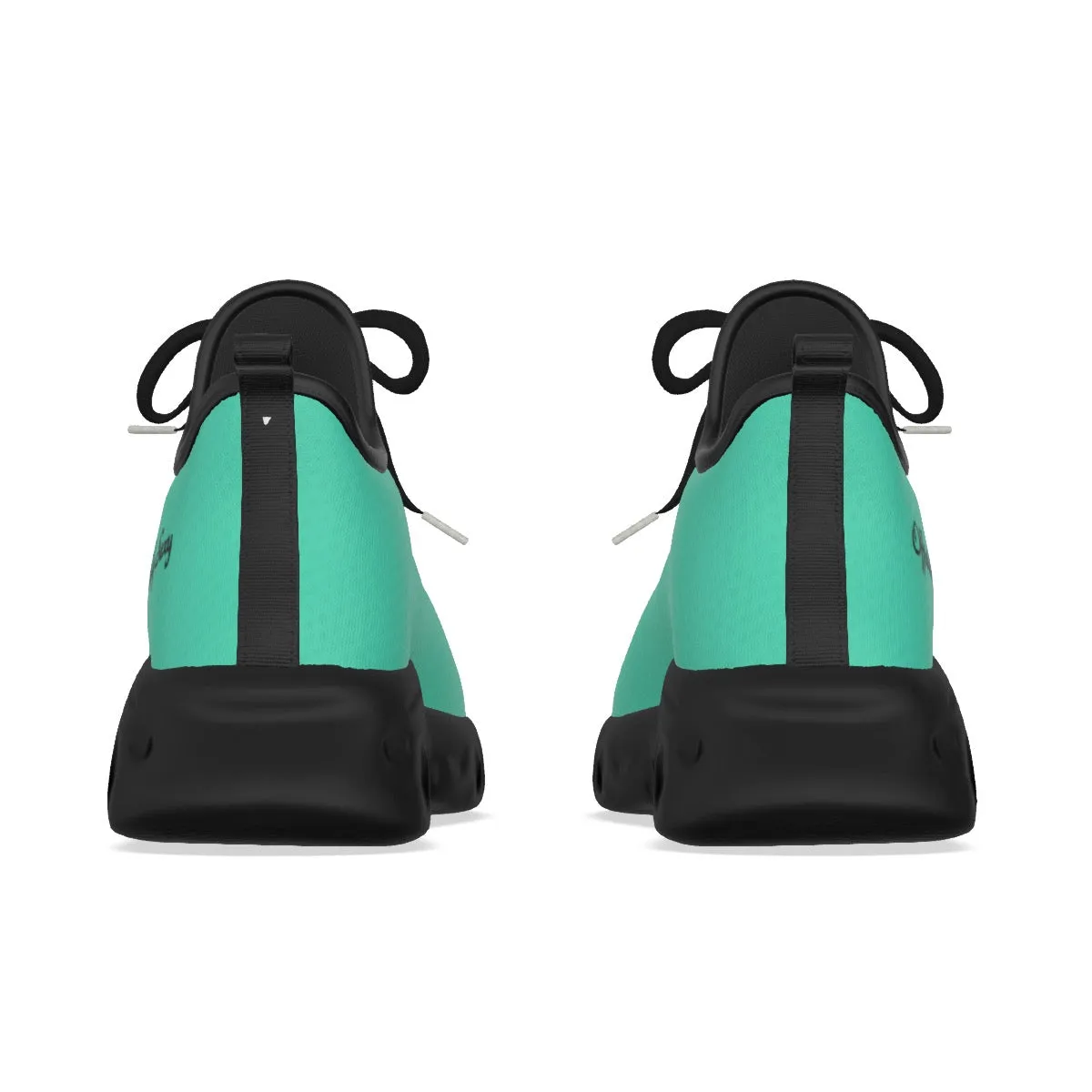 Officially Sexy Turquoise Green Women's Light Sports Shoes With Black Logos