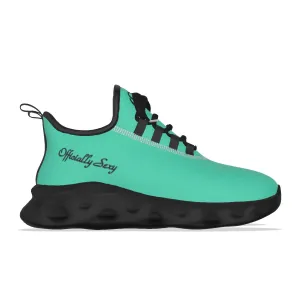 Officially Sexy Turquoise Green Women's Light Sports Shoes With Black Logos