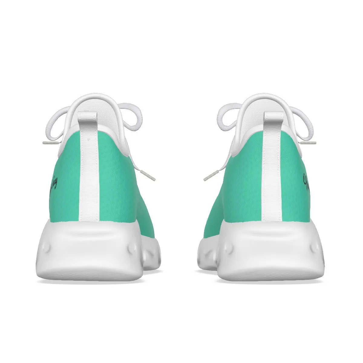 Officially Sexy Turquoise Green Women's Light Sports Shoes With Black Logos