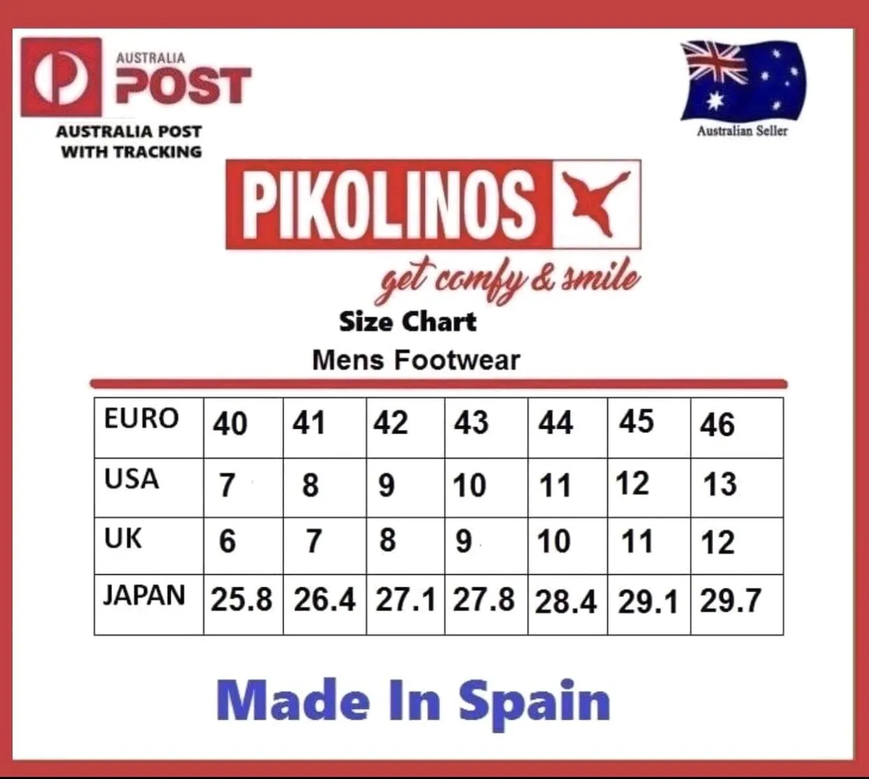 Pikolinos Palamos M0R-3203C1 Blue Leather Slip On Made In Spain
