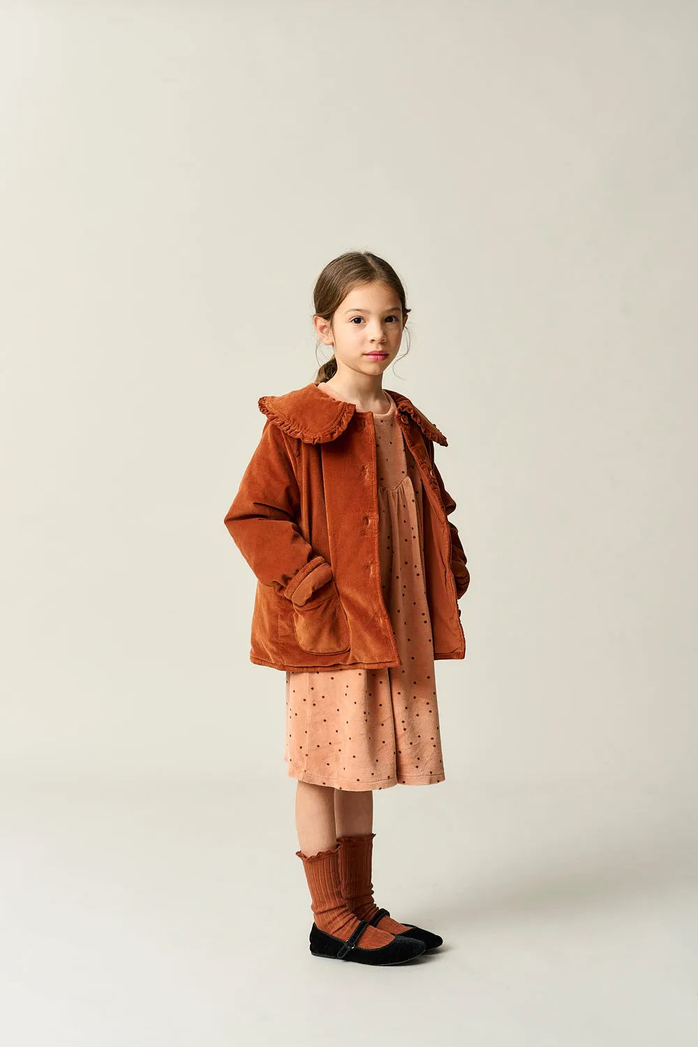 Pinwale corduroy ruffle jacket