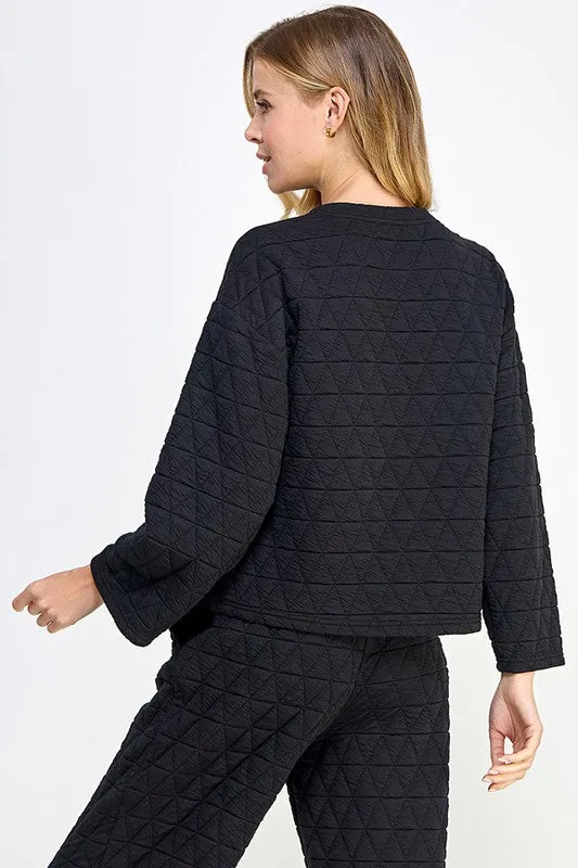 Quilted Long Sleeve Top