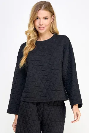 Quilted Long Sleeve Top