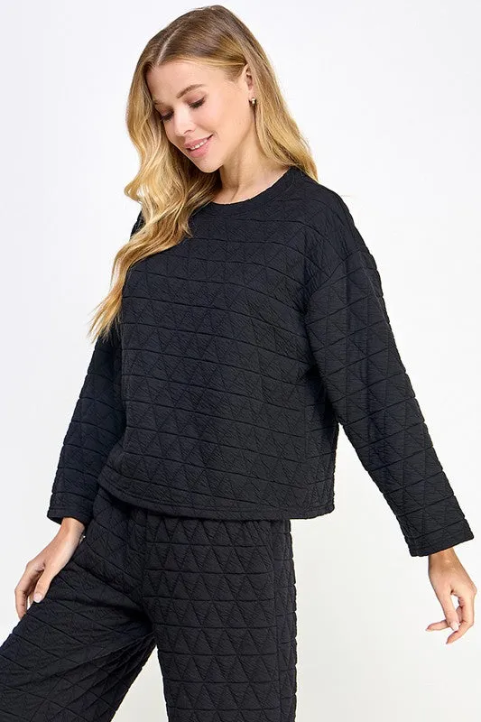 Quilted Long Sleeve Top