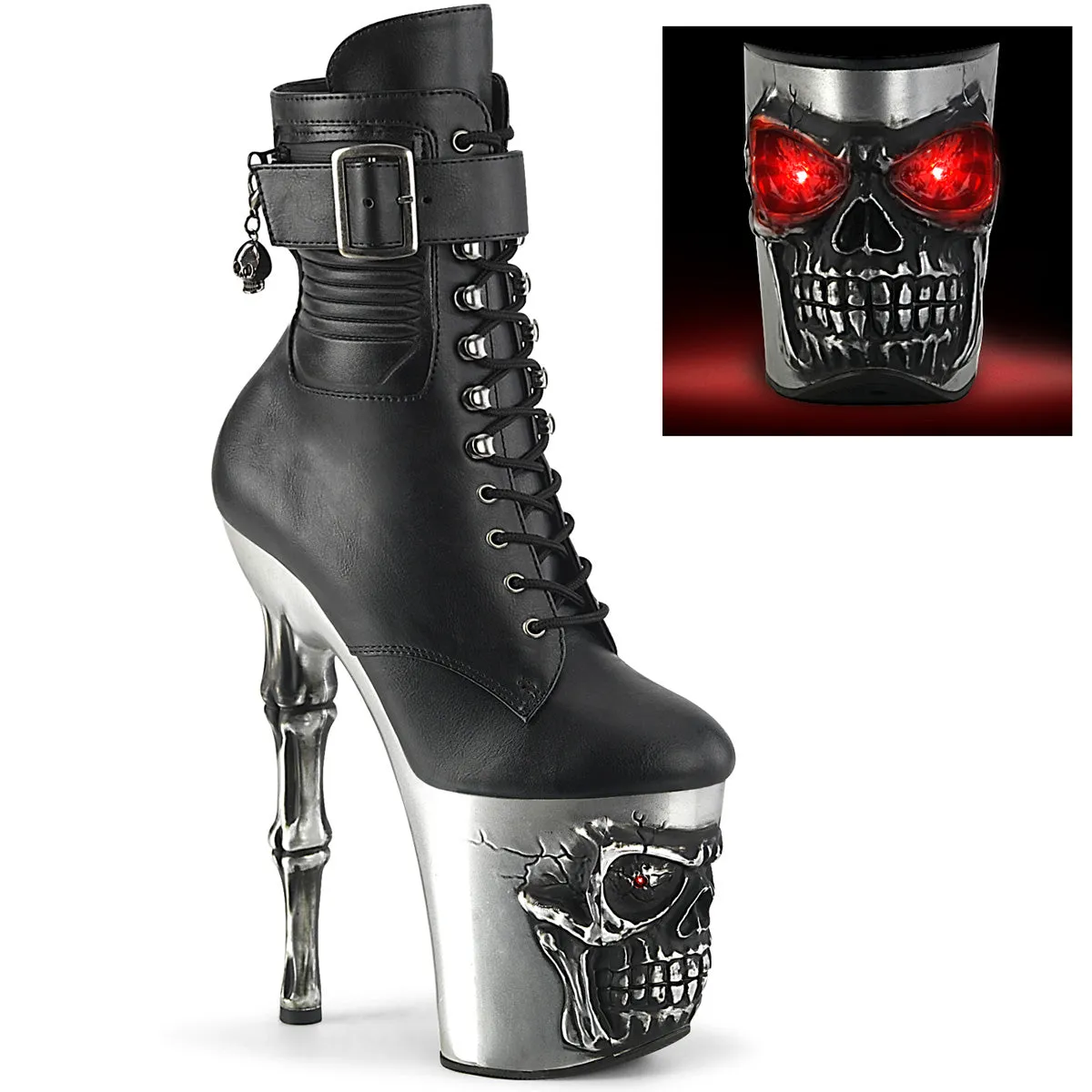 RAPTURE-1020STR-LT Finger Bone Light Up Eye Stripper Bootts