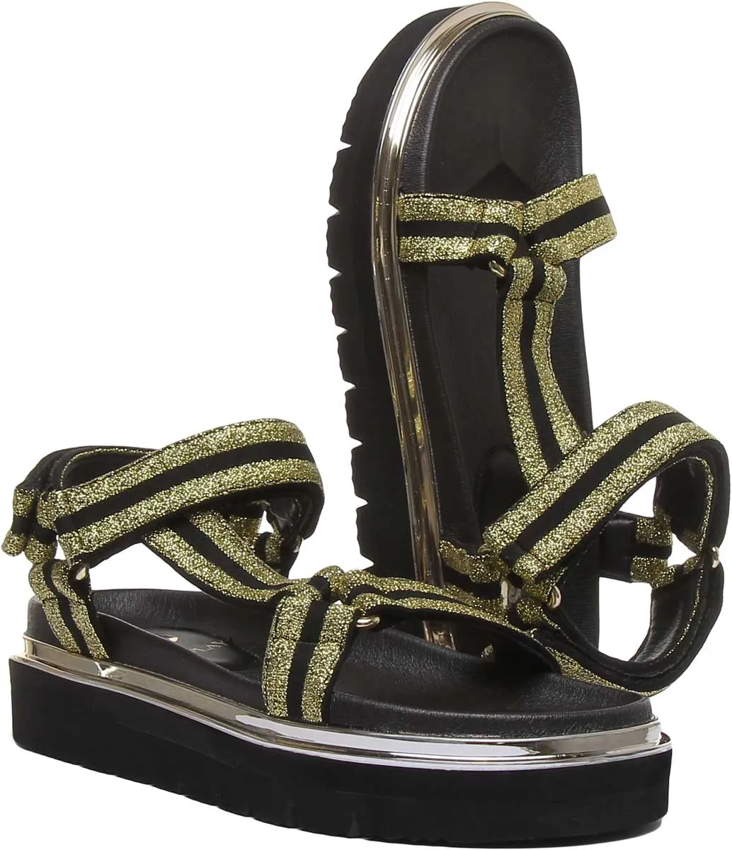 Replay Hyndem Women Sandals In Black Gold