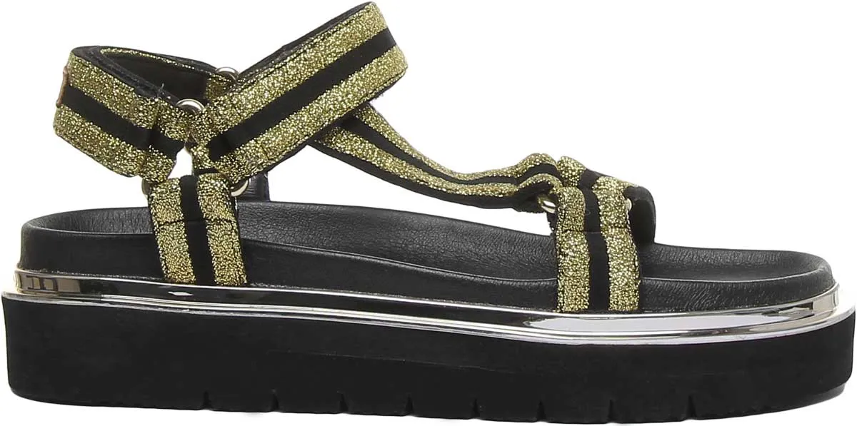 Replay Hyndem Women Sandals In Black Gold