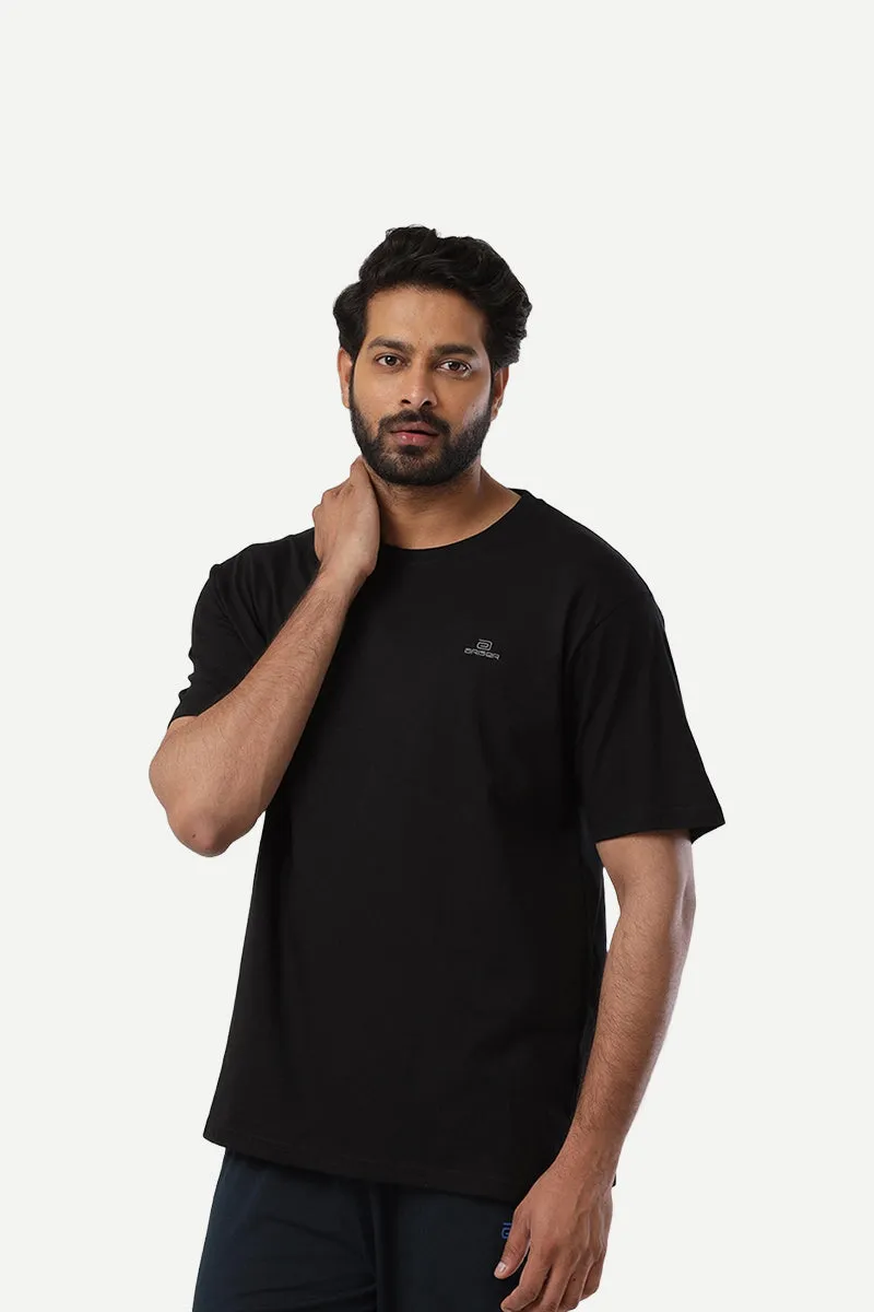 Round Neck - Black and Navy Blue Solid T-Shirt Pack Of 2 Combo For Men | Ariser