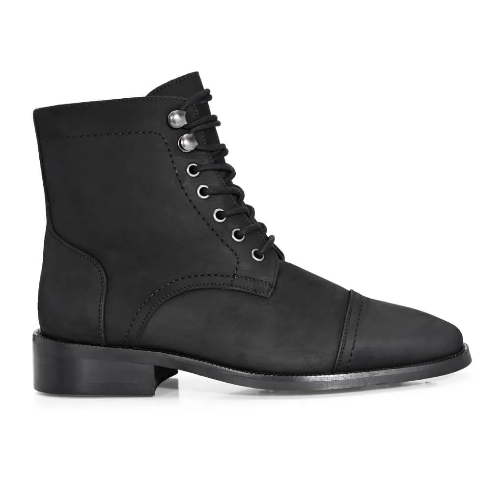 Rugged Matte Black Boots | Kevlar® Laces & Cork-Bed Comfort