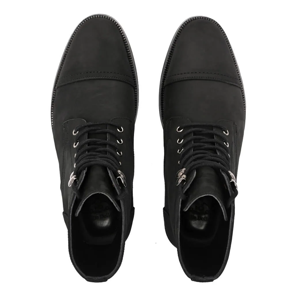 Rugged Matte Black Boots | Kevlar® Laces & Cork-Bed Comfort
