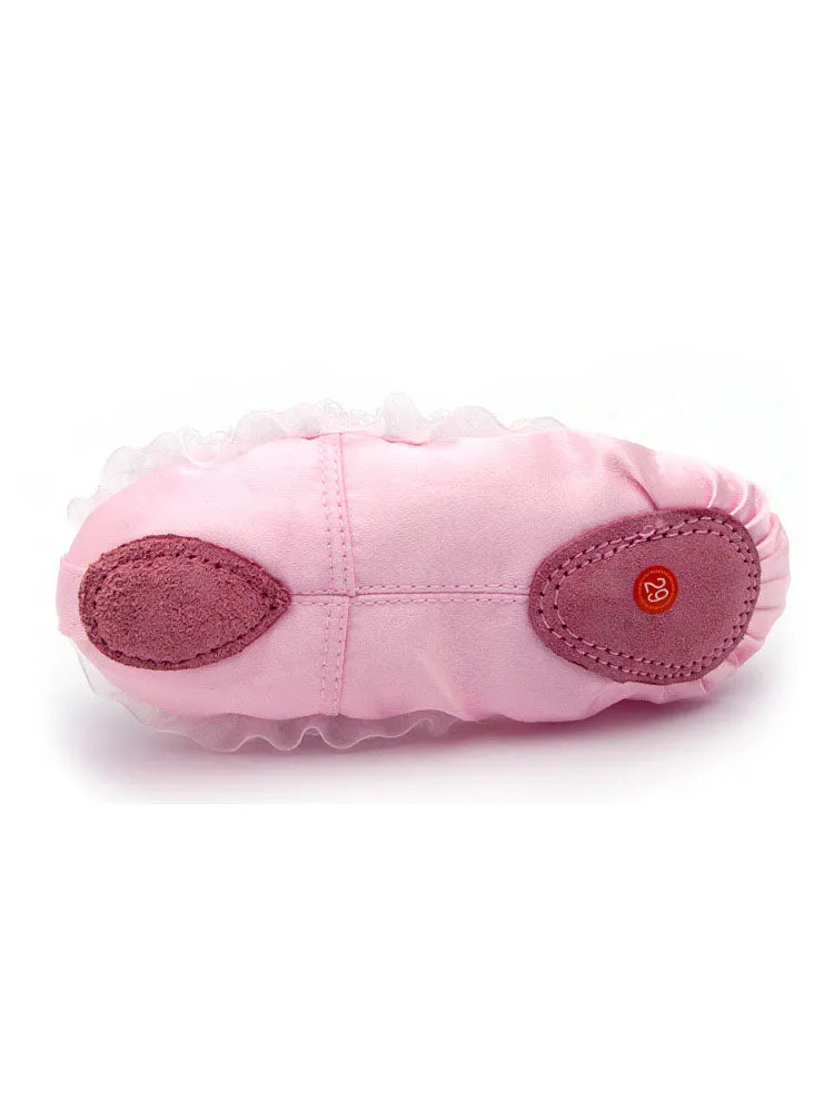 Satin Lace Large Flower Ballet Shoes Soft Sole Exercise Shoes