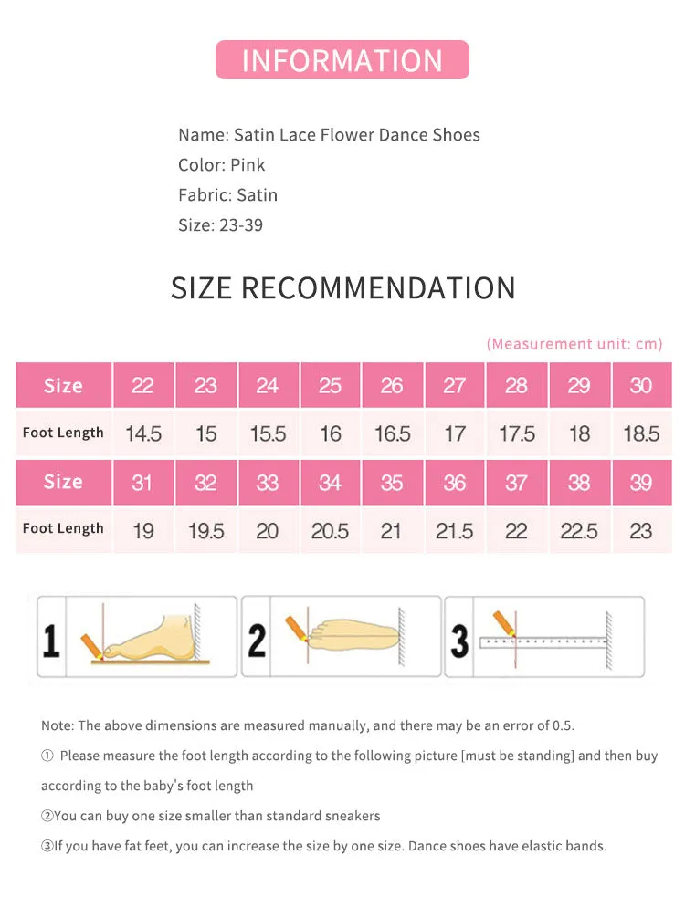 Satin Lace Large Flower Ballet Shoes Soft Sole Exercise Shoes