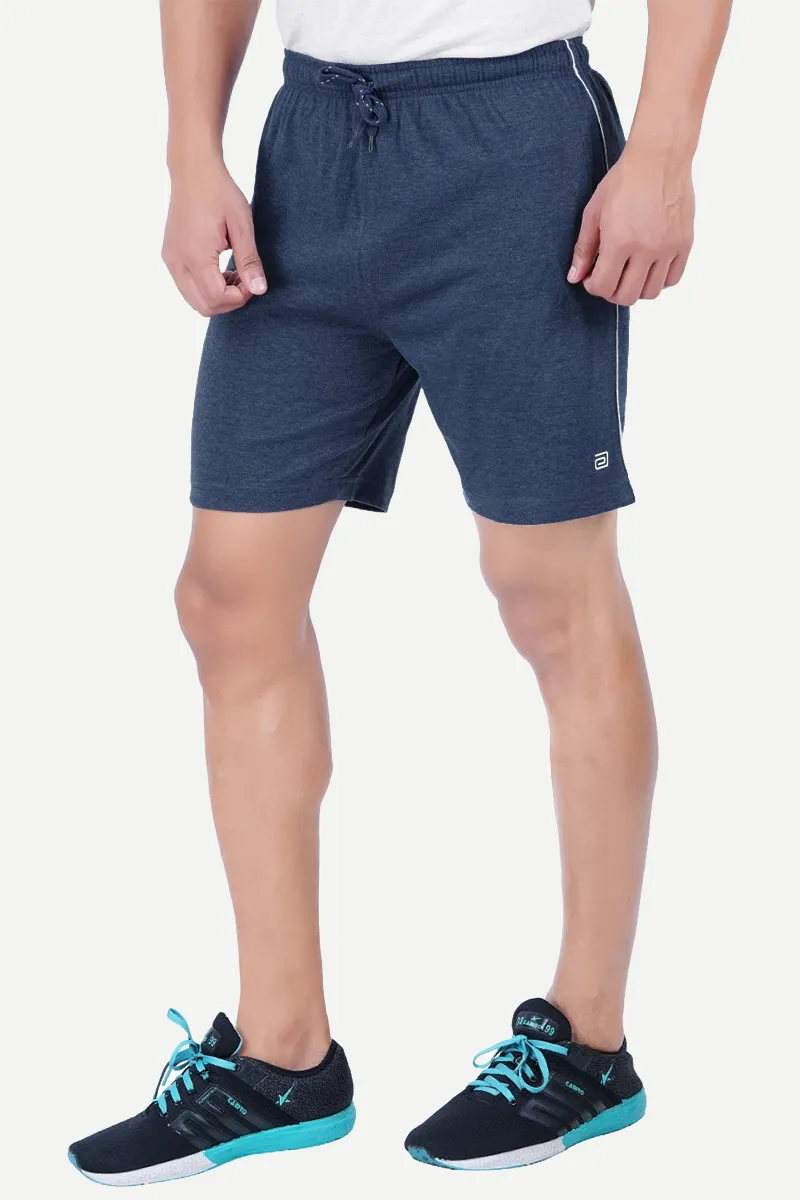 Shorts - Blue Knitted Shorts For Mens | Ariser