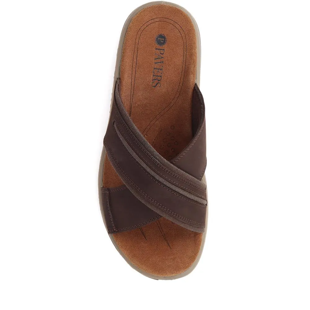 Slip-On Leather Mule Sandals  - DDIN39019 / 325 426