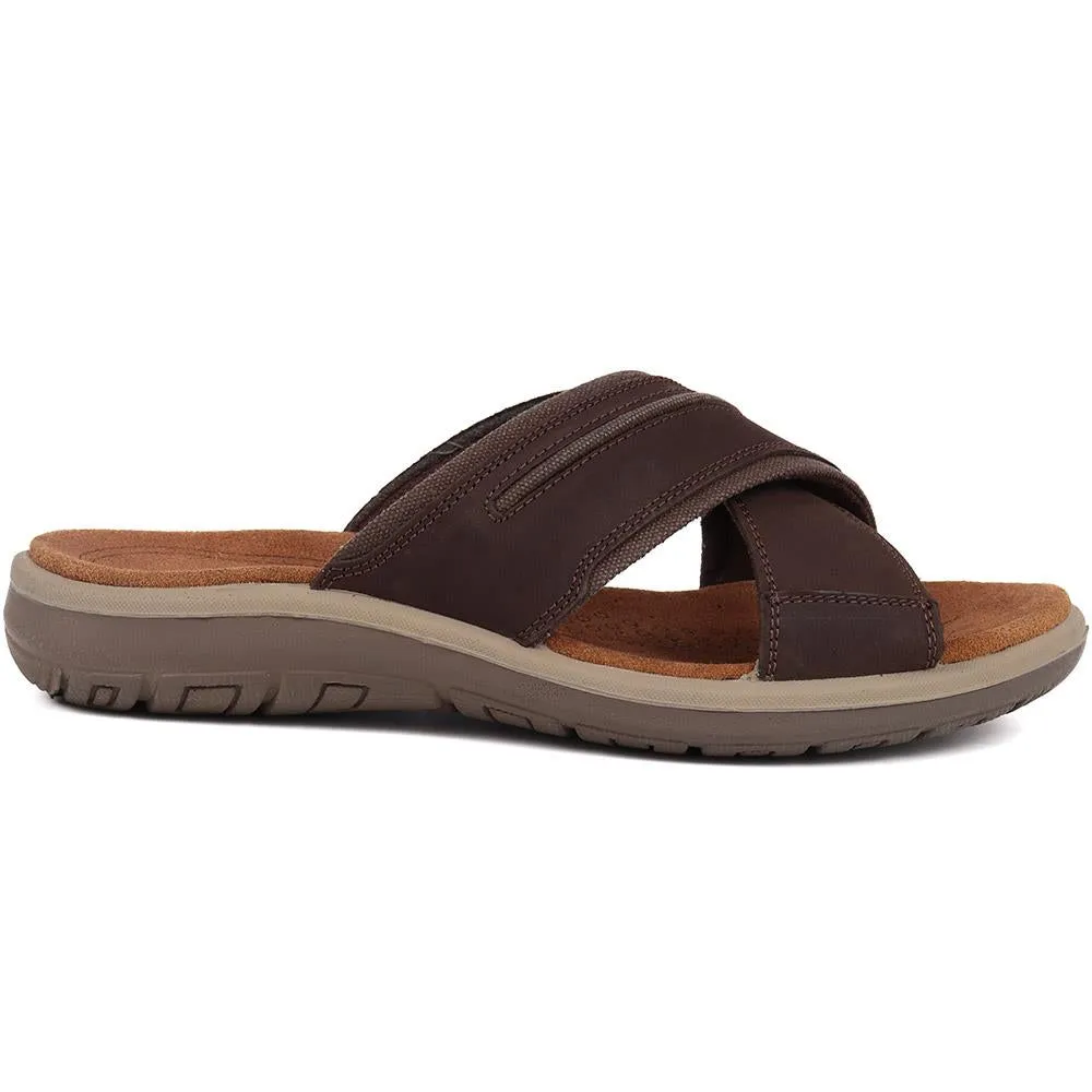 Slip-On Leather Mule Sandals  - DDIN39019 / 325 426