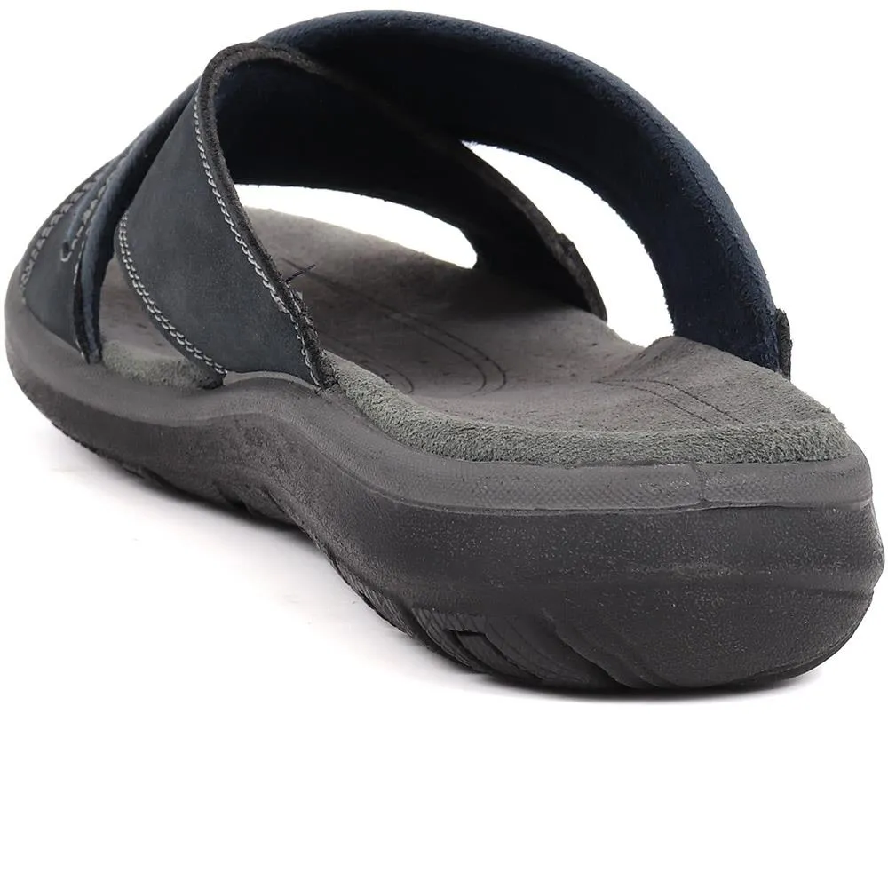 Slip-On Leather Mule Sandals  - DDIN39019 / 325 426