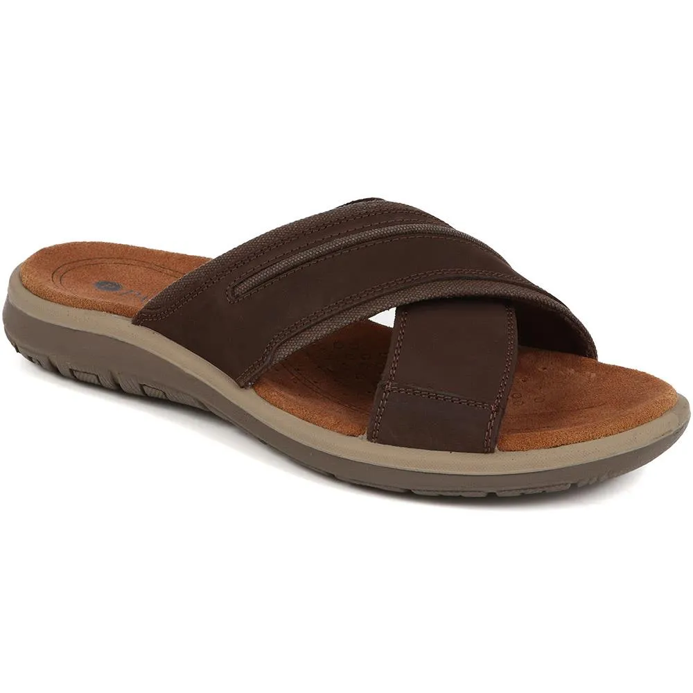 Slip-On Leather Mule Sandals  - DDIN39019 / 325 426