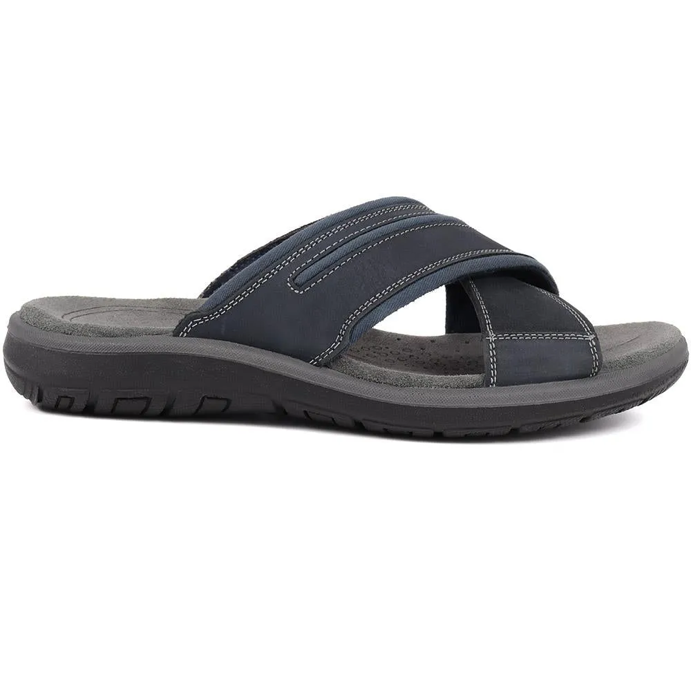 Slip-On Leather Mule Sandals  - DDIN39019 / 325 426