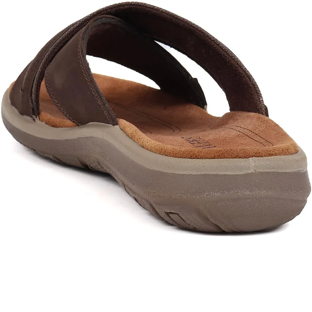 Slip-On Leather Mule Sandals  - DDIN39019 / 325 426