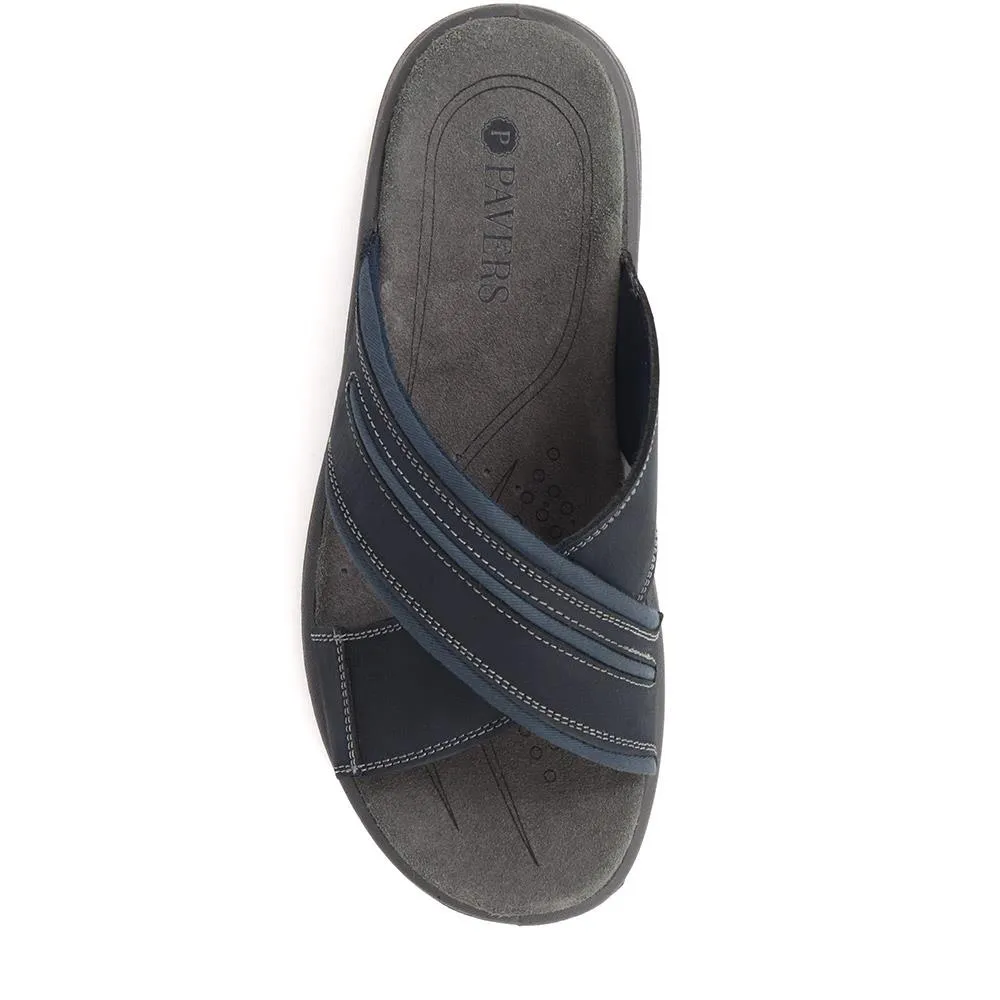 Slip-On Leather Mule Sandals  - DDIN39019 / 325 426