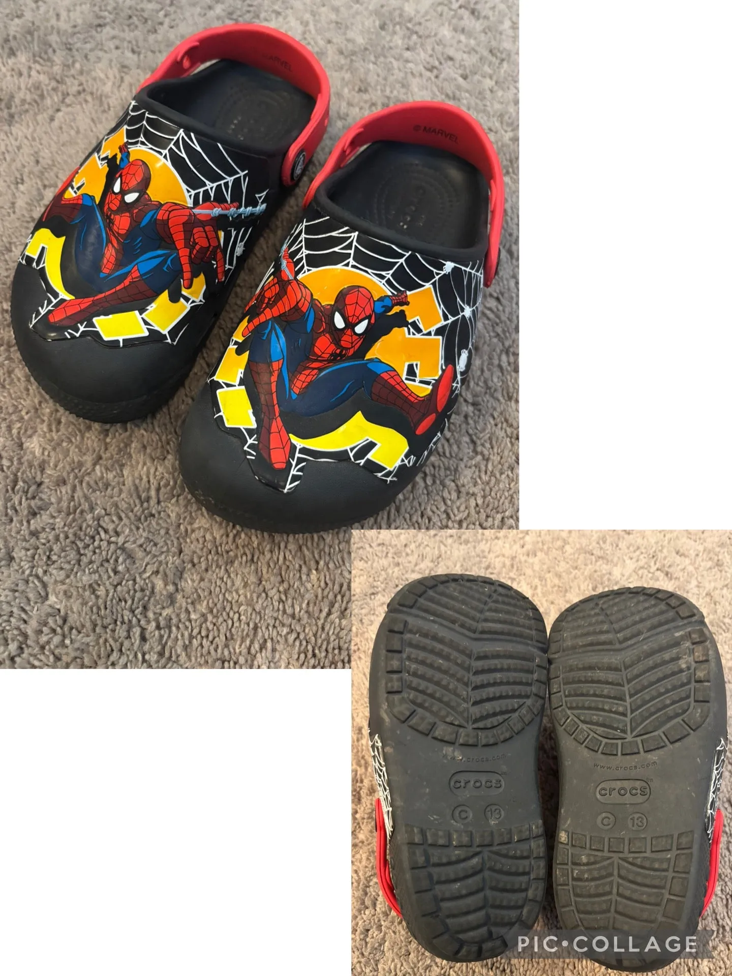 Spiderman Crocs Size C13 Light Up - size Shoes:      13 & 13.5 (Little Kid)