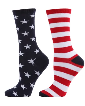 Stars and Stripes Patriotic Crew Socks