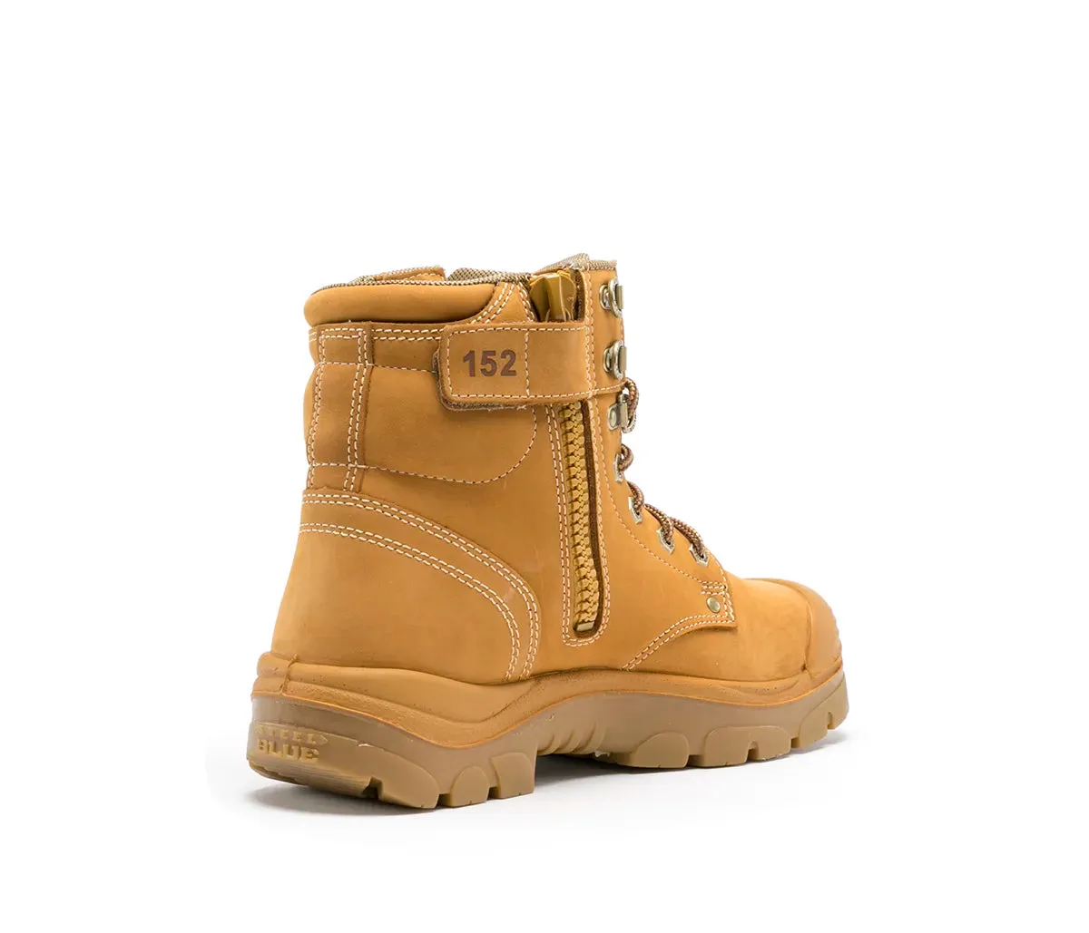 STEEL BLUE Argyle Lace Up Boot With Zip And Bump Cap 332152