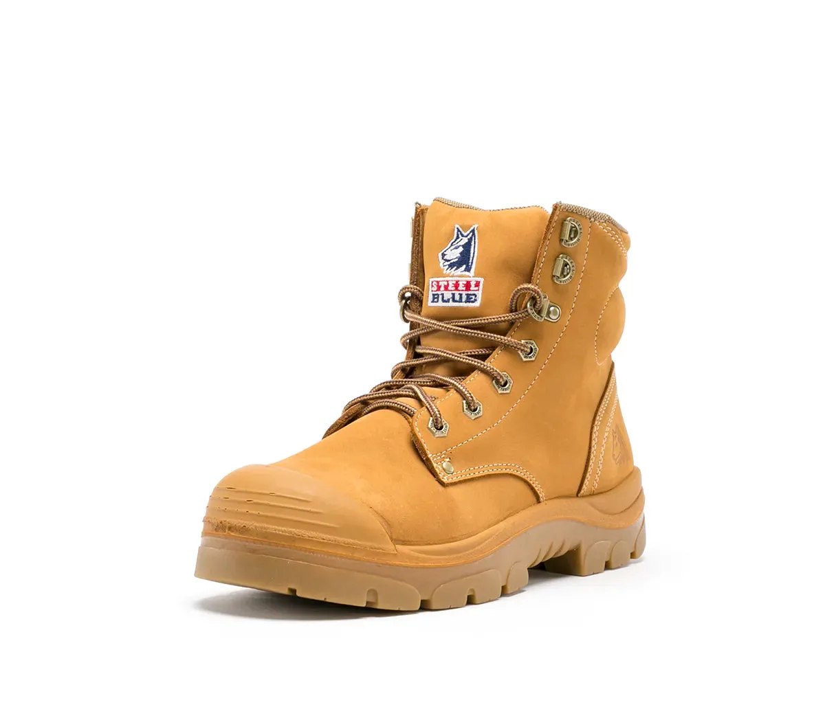STEEL BLUE Argyle Lace Up Boot With Zip And Bump Cap 332152