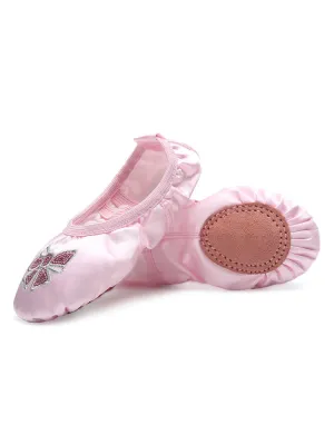 Summer Soft-soled Satin Embroidered Cat's Claw Ballet Shoes