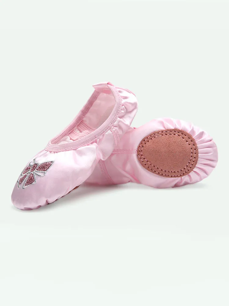 Summer Soft-soled Satin Embroidered Cat's Claw Ballet Shoes