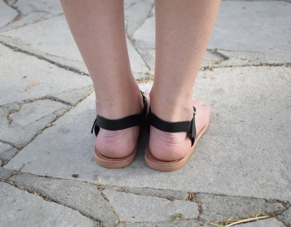 T sandals, T-strap sandals, T bar sandals, women sandals, Black handmade sandals, Sandals, High quality Genuine Leather, SKOPELOS