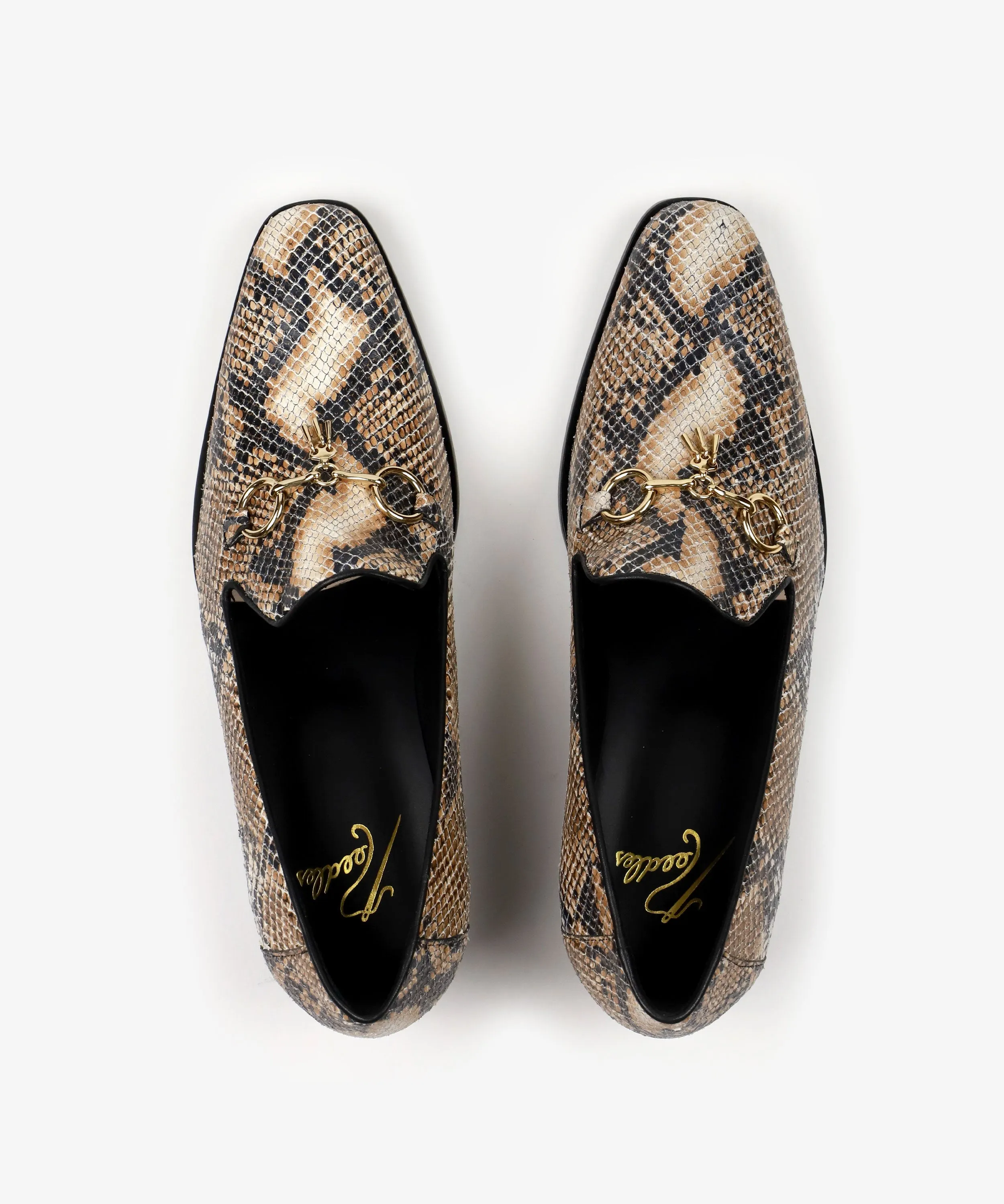 Tassel Bit Vamp Heeled Opera Shoe – Python Leather